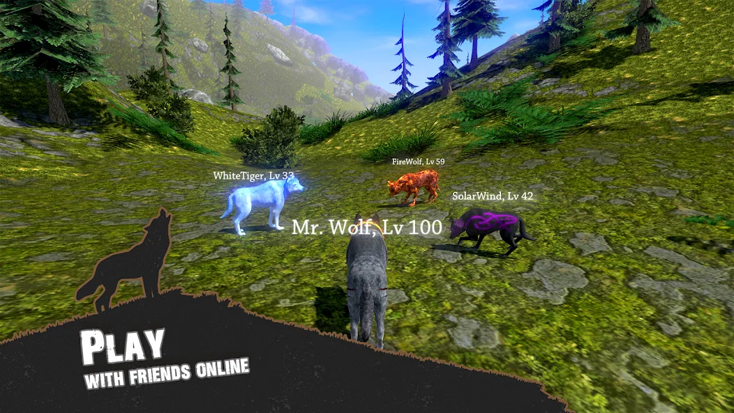 Скачать взломанную Wolf Simulator — Animal Games  [МОД Бесконечные деньги] — полная версия apk на Андроид screen 3