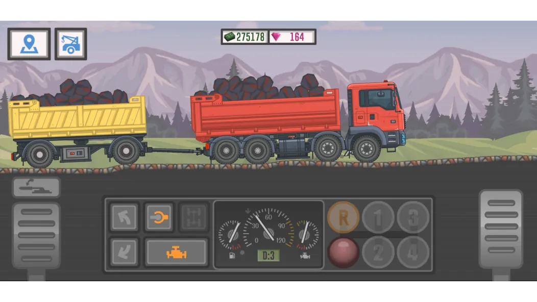 Скачать взломанную Trucker and Trucks  [МОД Unlimited Money] — стабильная версия apk на Андроид screen 1