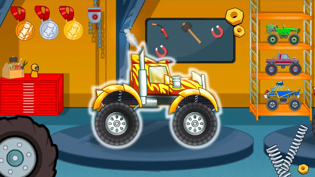 Взломанная Kids Monster Truck Racing Game  [МОД Unlimited Money] — последняя версия apk на Андроид screen 5