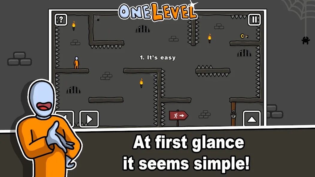 Скачать взломанную One Level: Stickman Jailbreak (Уан Левел)  [МОД Unlocked] — стабильная версия apk на Андроид screen 1