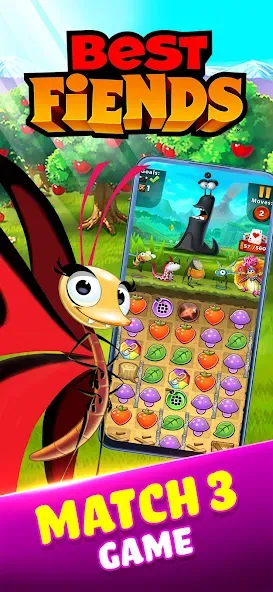 Взлом Best Fiends — Match 3 Puzzles (Бест Фиендс)  [МОД Unlimited Money] — последняя версия apk на Андроид screen 1