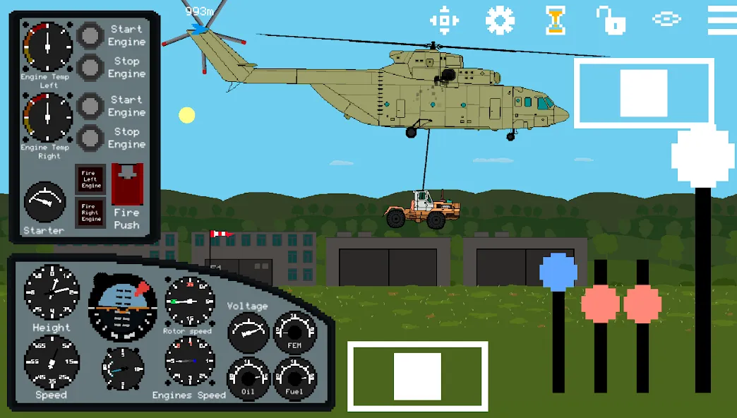 Скачать взломанную Pixel Helicopter Simulator (Пиксельный симулятор вертолета)  [МОД Много монет] — последняя версия apk на Андроид screen 4