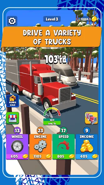 Скачать взлом Idle Truck Racing : Cybertruck (Айдл Трак Рейсинг)  [МОД Меню] — полная версия apk на Андроид screen 3