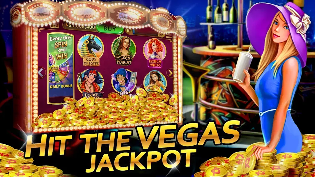 Взломанная Vegas Casino — Slot Machines (Вегас Казино)  [МОД Много монет] — последняя версия apk на Андроид screen 1