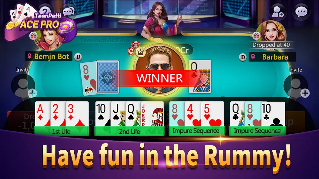 Скачать взлом Teenpatti Ace Pro -poker,rummy (Тинпатти Эйс Про)  [МОД Mega Pack] — стабильная версия apk на Андроид screen 4