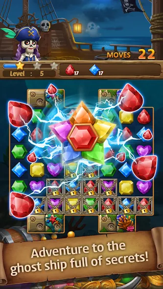 Взлом Jewels Ghost Ship: jewel games (Джуэлз Гост Шип)  [МОД Все открыто] — полная версия apk на Андроид screen 5