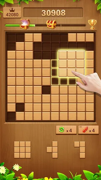 Взлом Wood Block Puzzle Addictive  [МОД Unlocked] — полная версия apk на Андроид screen 2