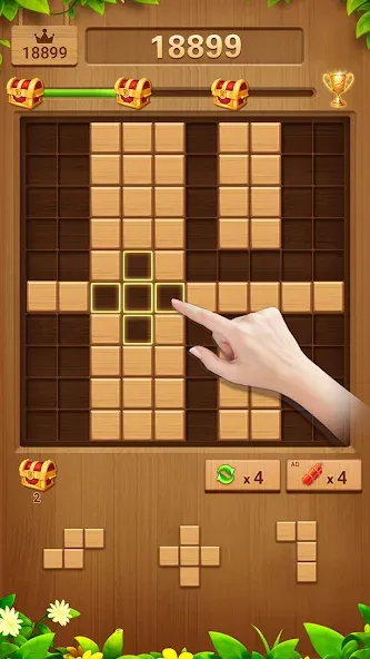 Взлом Wood Block Puzzle Addictive  [МОД Unlocked] — полная версия apk на Андроид screen 5