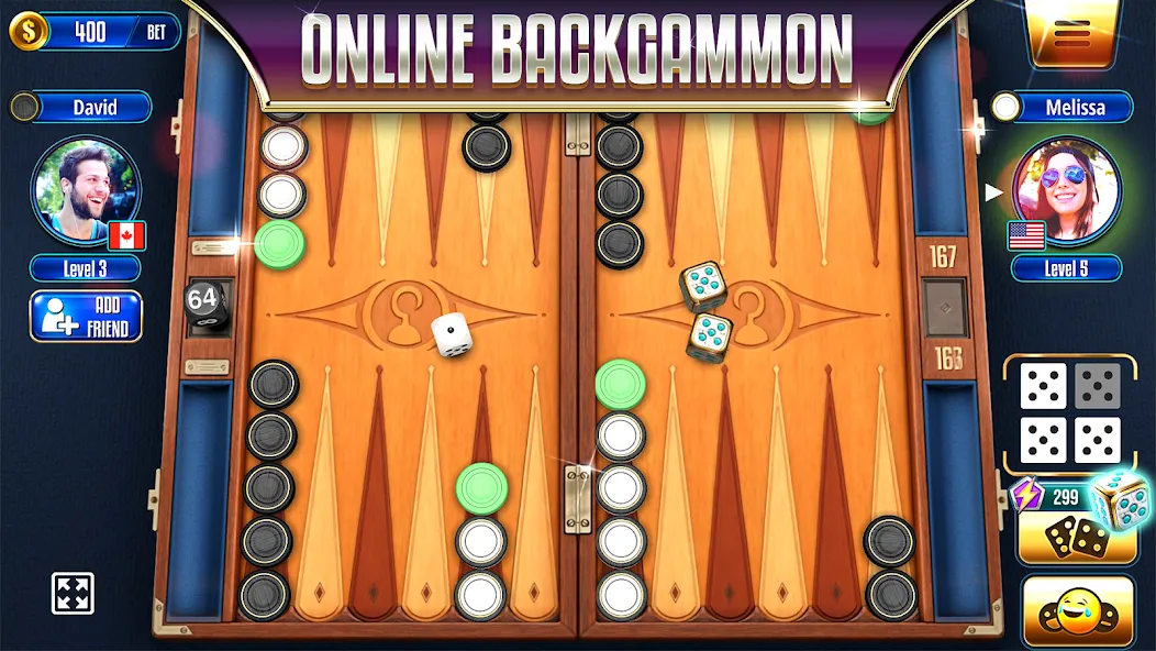 Скачать взлом Backgammon Legends Online  [МОД Бесконечные деньги] — последняя версия apk на Андроид screen 1