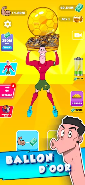 Взломанная Lifting Ronaldo (Тренировка Роналду)  [МОД Много монет] — стабильная версия apk на Андроид screen 1