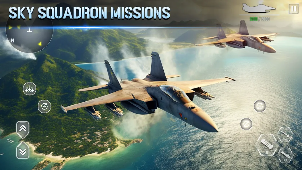 Скачать взломанную Aircraft Strike: Jet Fighter  [МОД Mega Pack] — полная версия apk на Андроид screen 3