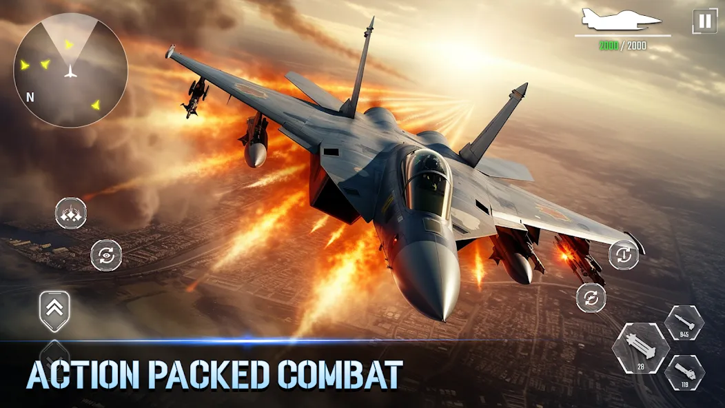 Скачать взломанную Aircraft Strike: Jet Fighter  [МОД Mega Pack] — полная версия apk на Андроид screen 5