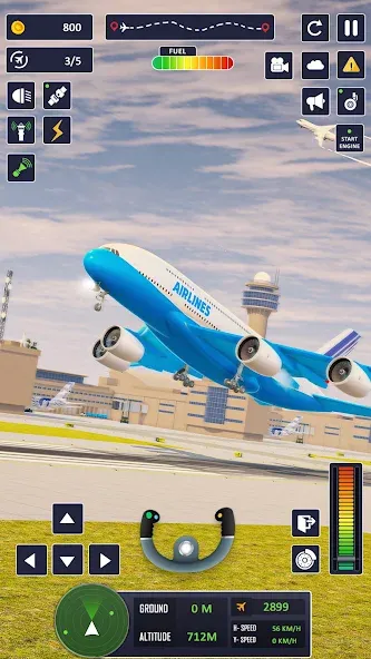 Взломанная Airplane Game Flight Simulator  [МОД Много монет] — стабильная версия apk на Андроид screen 1