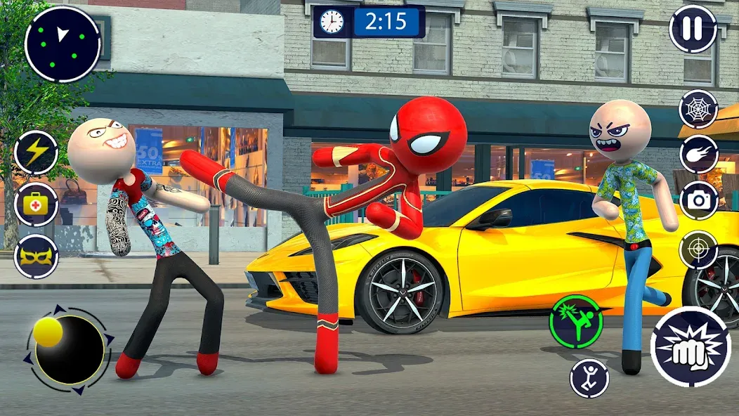 Взломанная Spider Stickman Rope Hero Game  [МОД Бесконечные деньги] — полная версия apk на Андроид screen 3