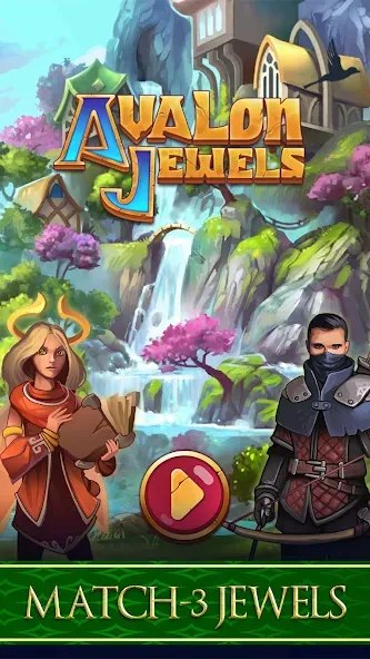 Взломанная Avalon Jewels Match-3 (Авалон Джуэлс)  [МОД Unlimited Money] — последняя версия apk на Андроид screen 1