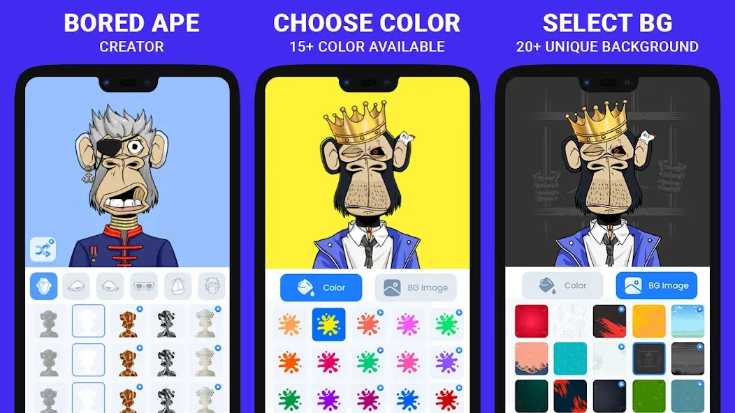 Взломанная Bored Ape Maker — NFT Art (Боред Эйп Мейкер)  [МОД Unlimited Money] — последняя версия apk на Андроид screen 2