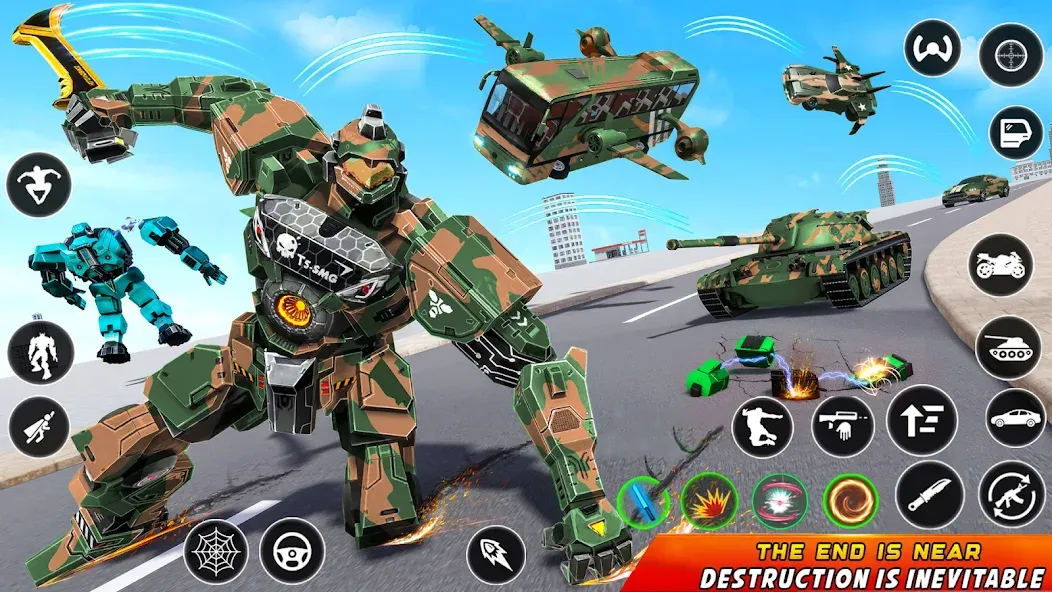 Скачать взломанную Army Bus Robot Car Game 3d  [МОД Меню] — стабильная версия apk на Андроид screen 1