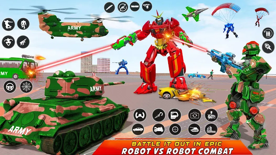 Скачать взломанную Army Bus Robot Car Game 3d  [МОД Меню] — стабильная версия apk на Андроид screen 4