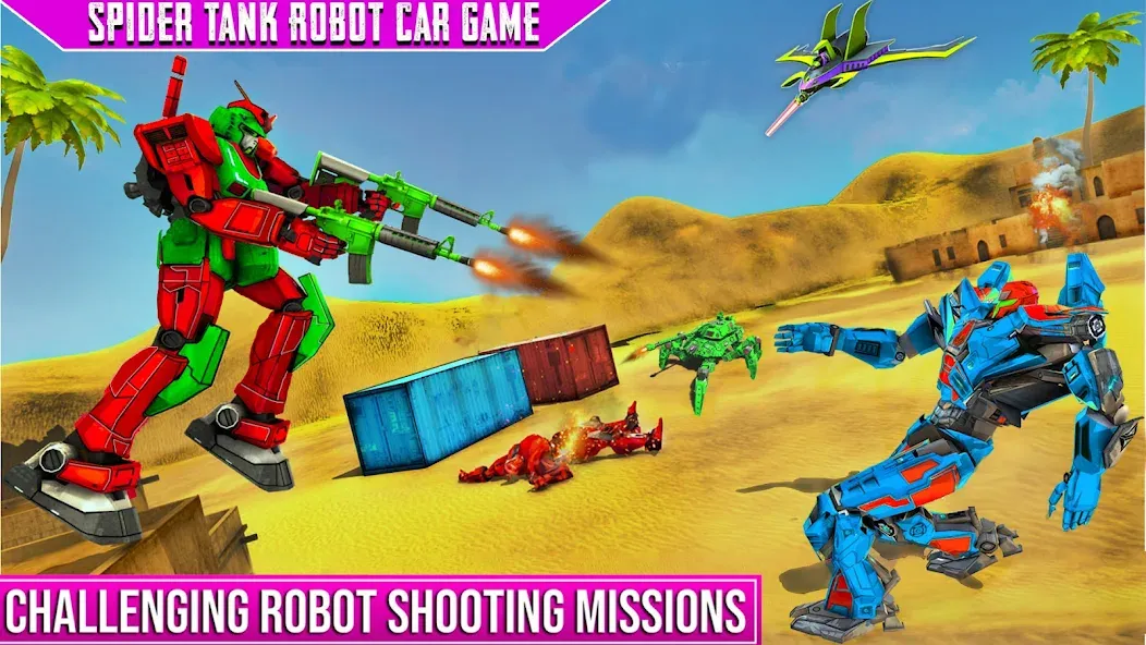 Скачать взлом Spider Mech Wars — Robot Game  [МОД Все открыто] — полная версия apk на Андроид screen 4