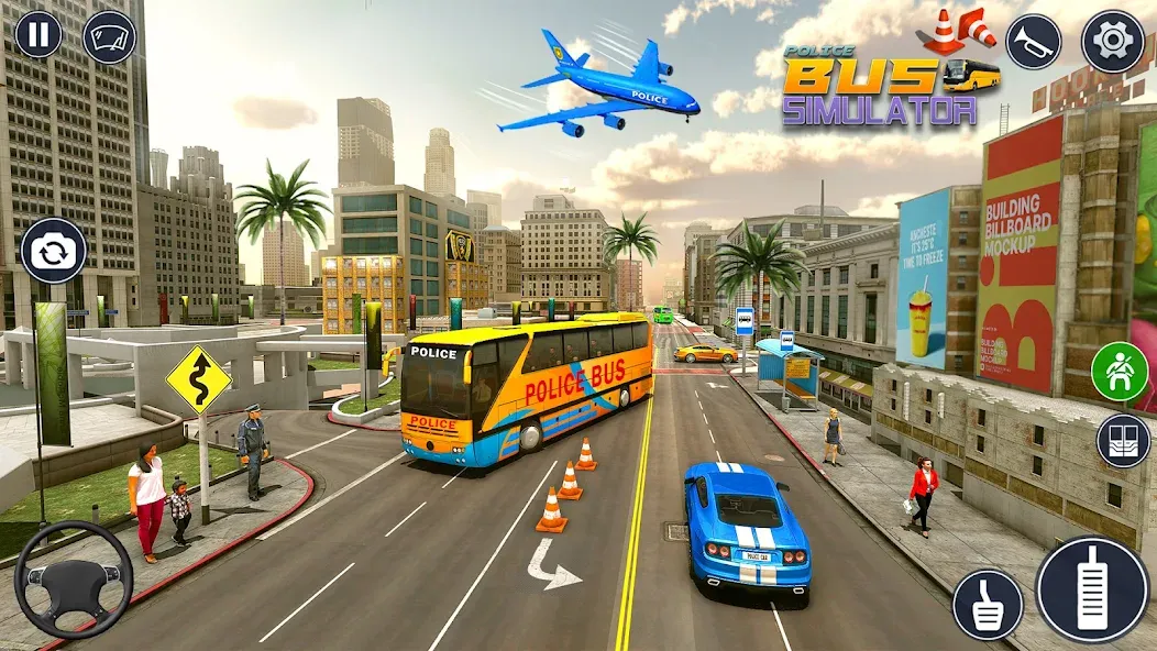 Скачать взлом Police Bus Simulator Bus Games  [МОД Меню] — полная версия apk на Андроид screen 4