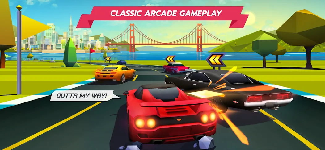 Скачать взломанную Horizon Chase – Arcade Racing (Хорайзон Чейс)  [МОД Много денег] — стабильная версия apk на Андроид screen 1