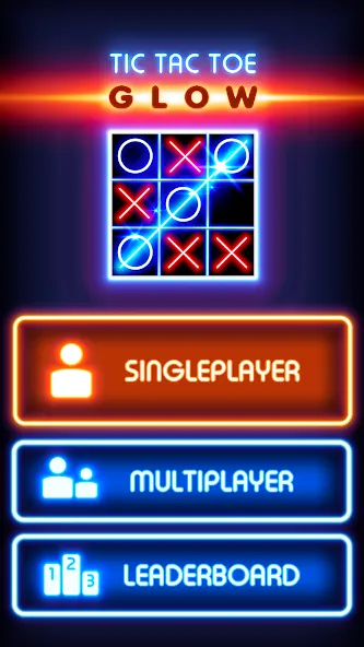 Скачать взломанную Tic Tac Toe Glow: 2 Players  [МОД Menu] — полная версия apk на Андроид screen 1