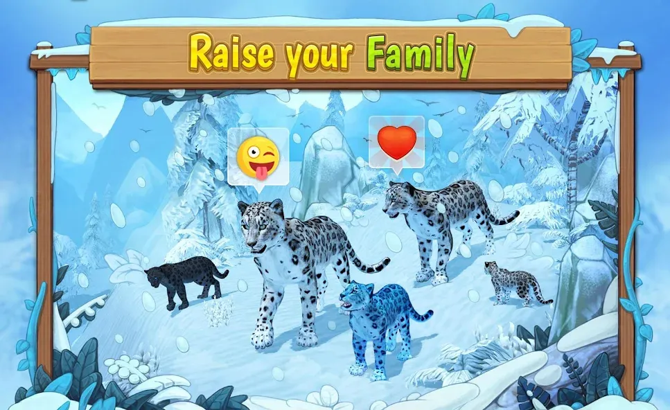 Скачать взломанную Snow Leopard Family Sim Online  [МОД Много монет] — полная версия apk на Андроид screen 1