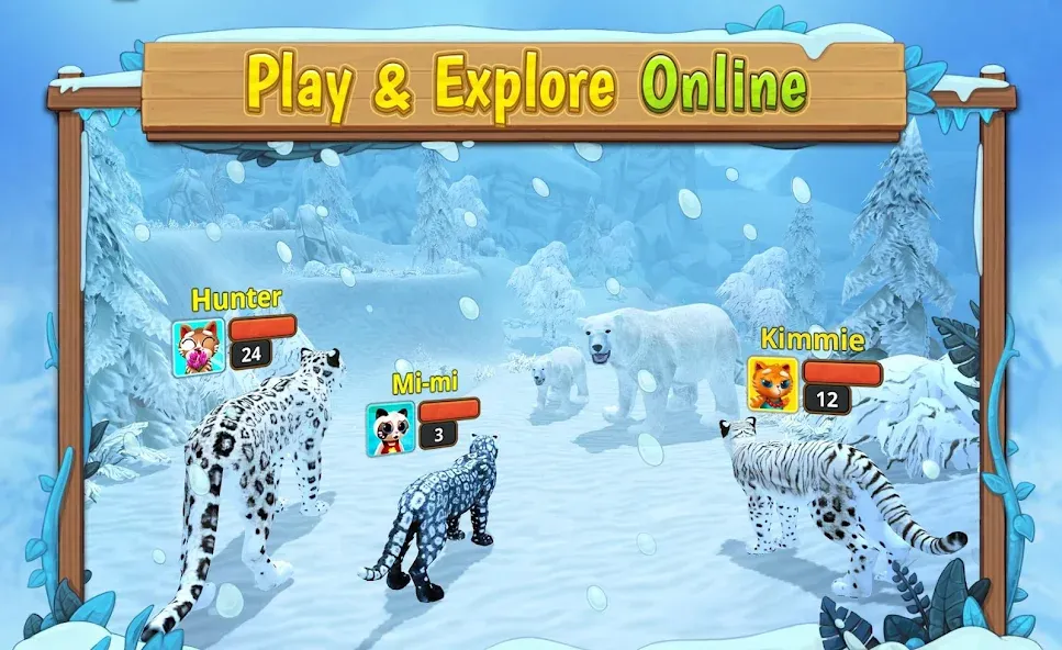 Скачать взломанную Snow Leopard Family Sim Online  [МОД Много монет] — полная версия apk на Андроид screen 3