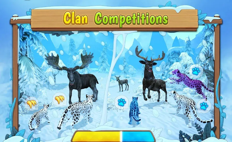 Скачать взломанную Snow Leopard Family Sim Online  [МОД Много монет] — полная версия apk на Андроид screen 5