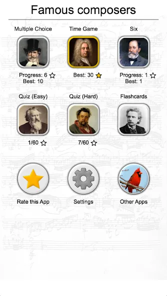 Взломанная Famous Composers Portrait Quiz  [МОД Mega Pack] — полная версия apk на Андроид screen 3