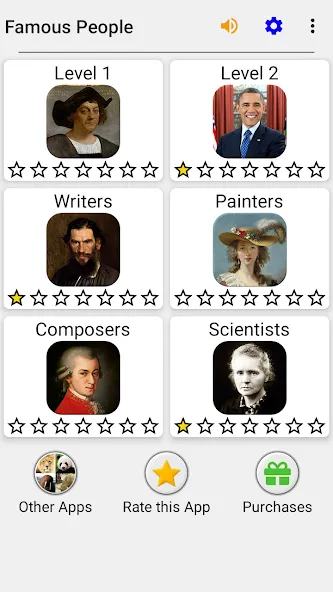 Скачать взломанную Famous People — History Quiz  [МОД Все открыто] — полная версия apk на Андроид screen 3