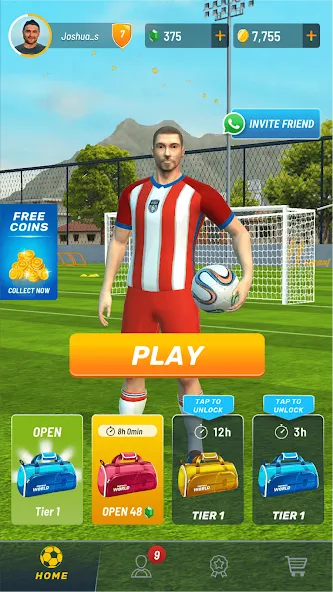 Скачать взломанную Football World — Real People (Футбол Ворлд)  [МОД Mega Pack] — последняя версия apk на Андроид screen 1