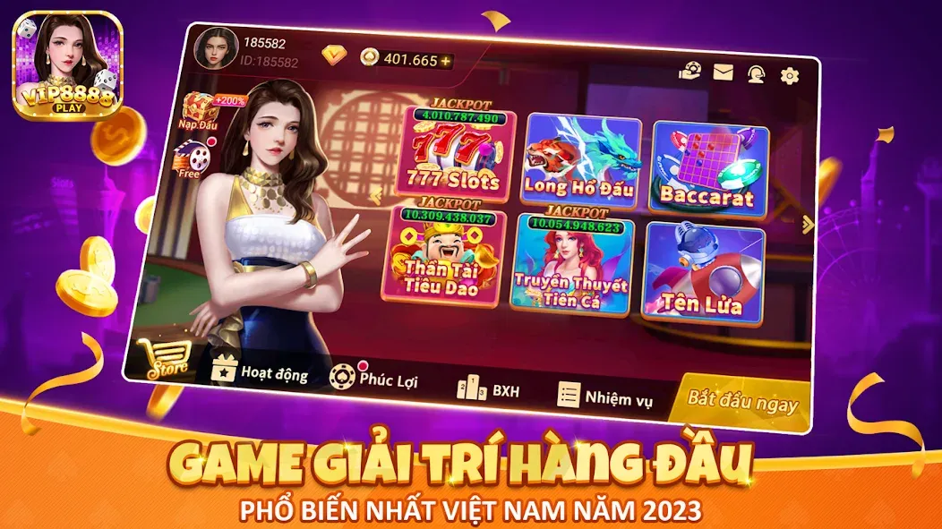 Скачать взлом VIP8888 Play — Sòng Bạc ONLINE (ВИП8888 Плей)  [МОД Бесконечные монеты] — последняя версия apk на Андроид screen 1