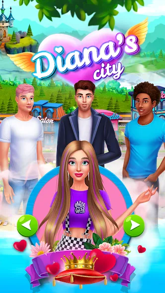 Скачать взломанную Diana's city-fashion & beauty  [МОД Unlocked] — последняя версия apk на Андроид screen 1