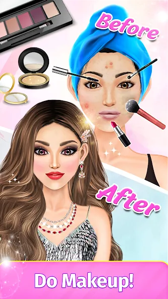 Скачать взломанную Dress Up Fashion: Makeup Games  [МОД Бесконечные монеты] — последняя версия apk на Андроид screen 3