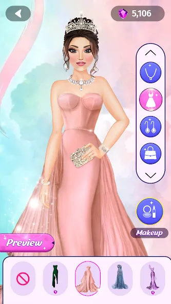 Скачать взломанную Dress Up Fashion: Makeup Games  [МОД Бесконечные монеты] — последняя версия apk на Андроид screen 5