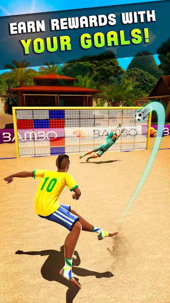 Взломанная Shoot Goal — Beach Soccer Game (Шут)  [МОД Много монет] — полная версия apk на Андроид screen 2