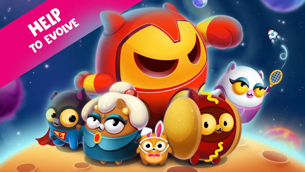 Взломанная Space Cat Evolution: Kitty col  [МОД Mega Pack] — полная версия apk на Андроид screen 2