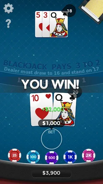 Скачать взлом Blackjack 21  [МОД Много денег] — последняя версия apk на Андроид screen 4