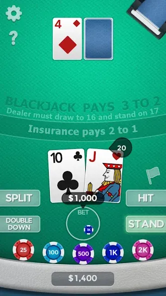 Скачать взлом Blackjack 21  [МОД Много денег] — последняя версия apk на Андроид screen 5