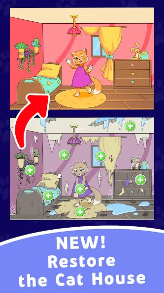 Скачать взломанную Find Differences: Cute Cats  [МОД Все открыто] — стабильная версия apk на Андроид screen 1