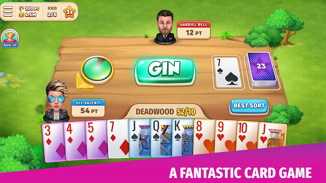 Скачать взлом Gin Rummy Stars — Card Game (Джин Рамми Старс)  [МОД Много денег] — полная версия apk на Андроид screen 1