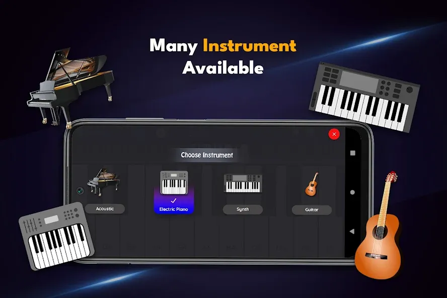 Взломанная Real Piano Keyboard  [МОД Mega Pack] — полная версия apk на Андроид screen 5