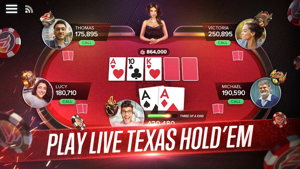 Скачать взлом Poker Heat™ Texas Holdem Poker (Покер Хит)  [МОД Бесконечные деньги] — стабильная версия apk на Андроид screen 1