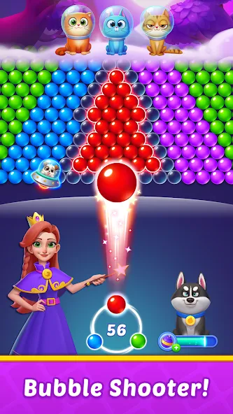 Взломанная Bubble Shooter Kingdom  [МОД Все открыто] — последняя версия apk на Андроид screen 2