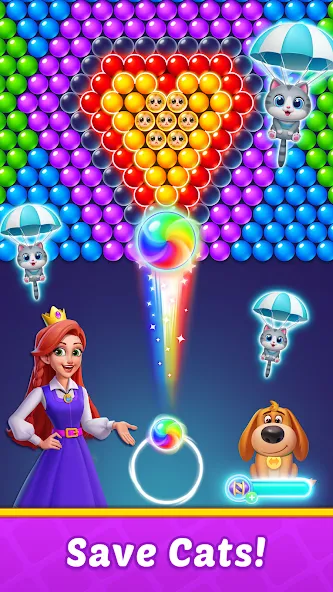 Взломанная Bubble Shooter Kingdom  [МОД Все открыто] — последняя версия apk на Андроид screen 4