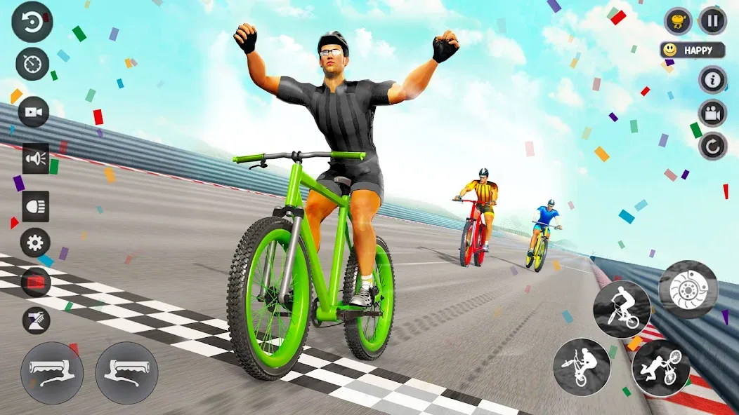 Взломанная BMX Cycle Race 3d Cycle Games (гонка на велосипедах 3D игры на велосипеде)  [МОД Все открыто] — полная версия apk на Андроид screen 3