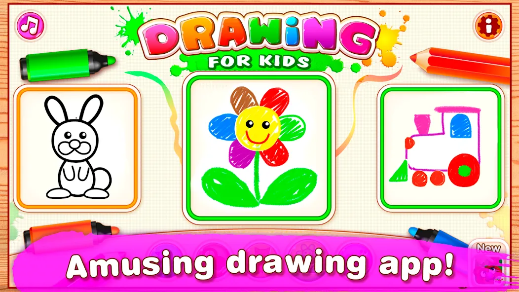 Взломанная Bini Drawing for Kids Games (Бини)  [МОД Mega Pack] — стабильная версия apk на Андроид screen 1