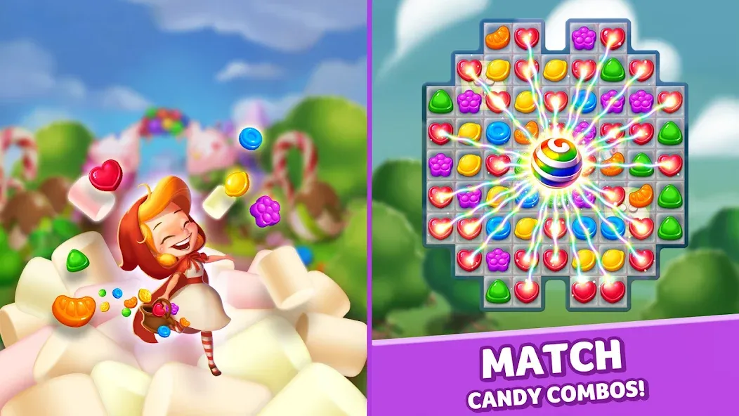 Взломанная Lollipop & Marshmallow Match3  [МОД Бесконечные деньги] — стабильная версия apk на Андроид screen 5