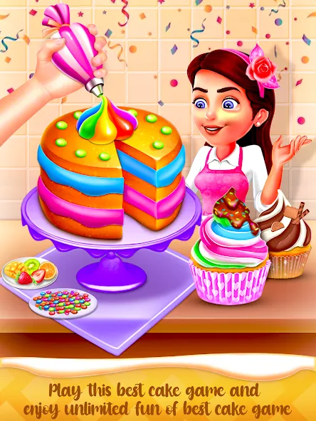 Скачать взлом Cake Maker Cooking Cake Games (Кейк Мейкер кулинарные игры на приготовление тортов)  [МОД Unlimited Money] — последняя версия apk на Андроид screen 1